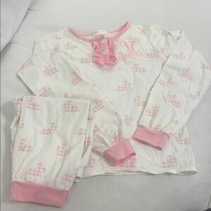 Cecil and Lou bunny  pajamas, girls size 12. 
“M” monogram